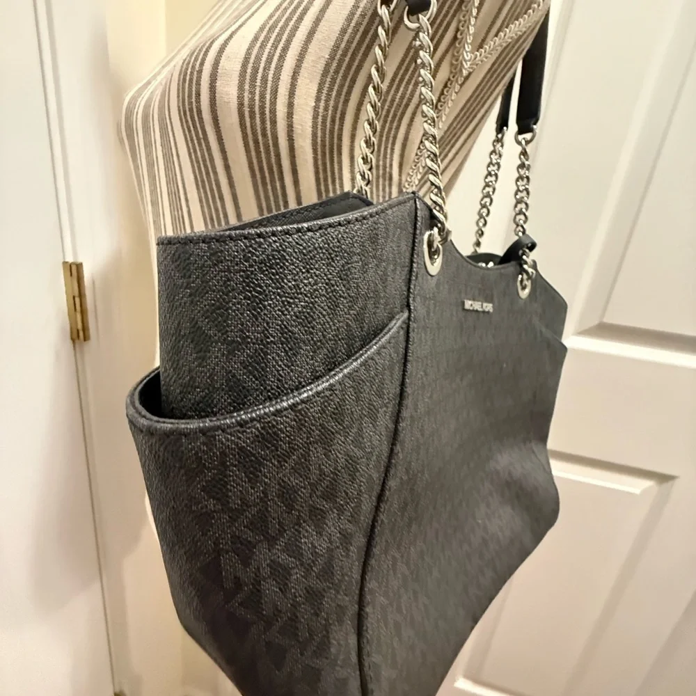 Michael Kors Charcoal Gray Black Tote Bag